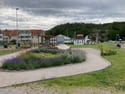 Udsigt over havnemiljøet og området omkring Hamburgsunds gæstehavn